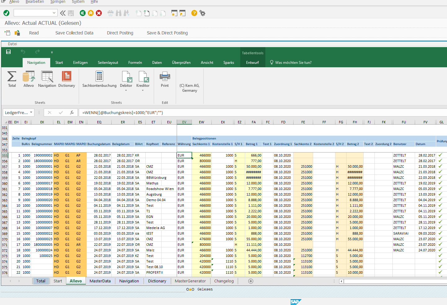 Financial accounting with SAP and Excel